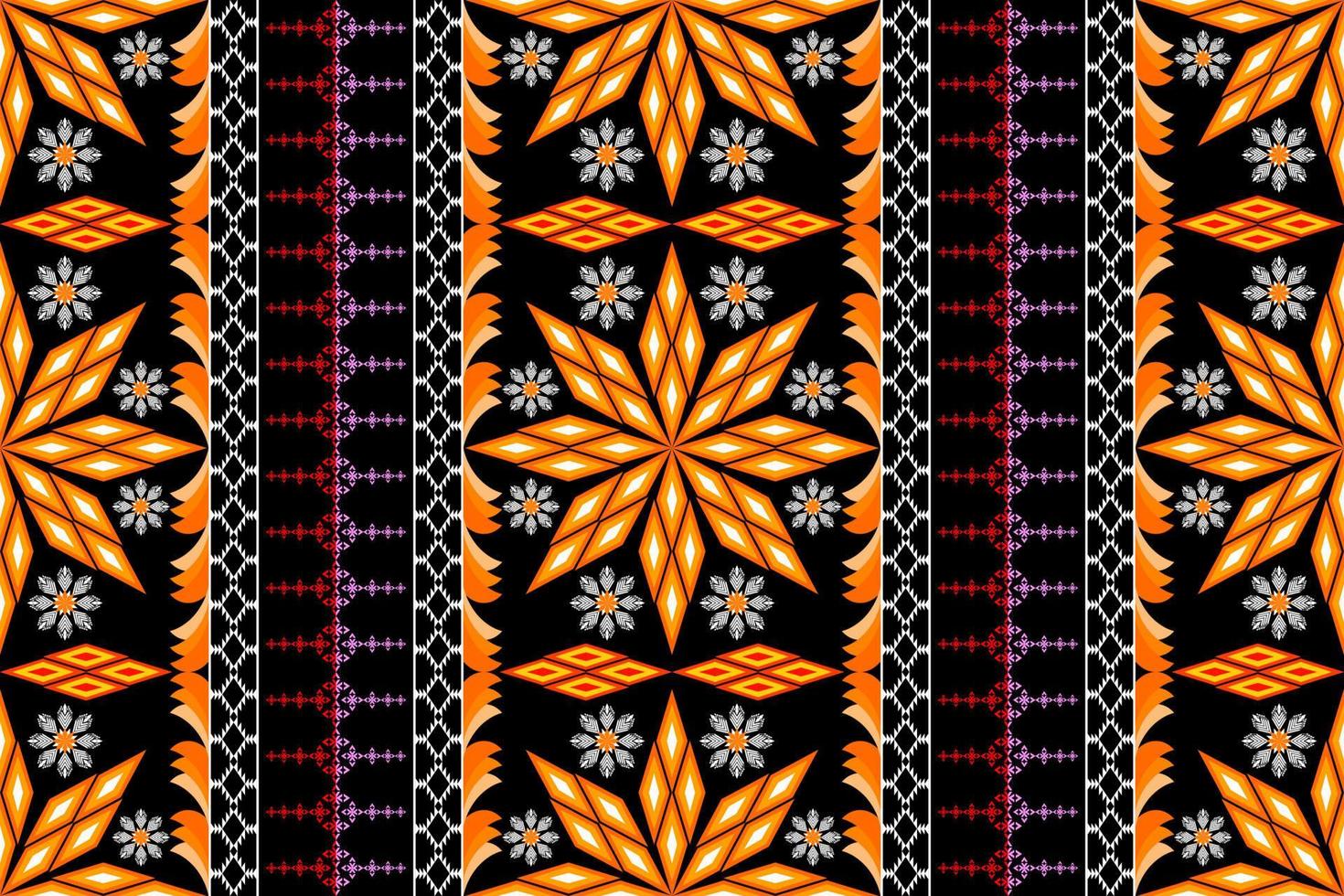 patrón de arte tradicional oriental étnico geométrico. estilo de bordado tribal de figura. diseño para antecedentes étnicos, papel tapiz, ropa, envoltura, tela, elemento, sarong, ilustración vectorial vector