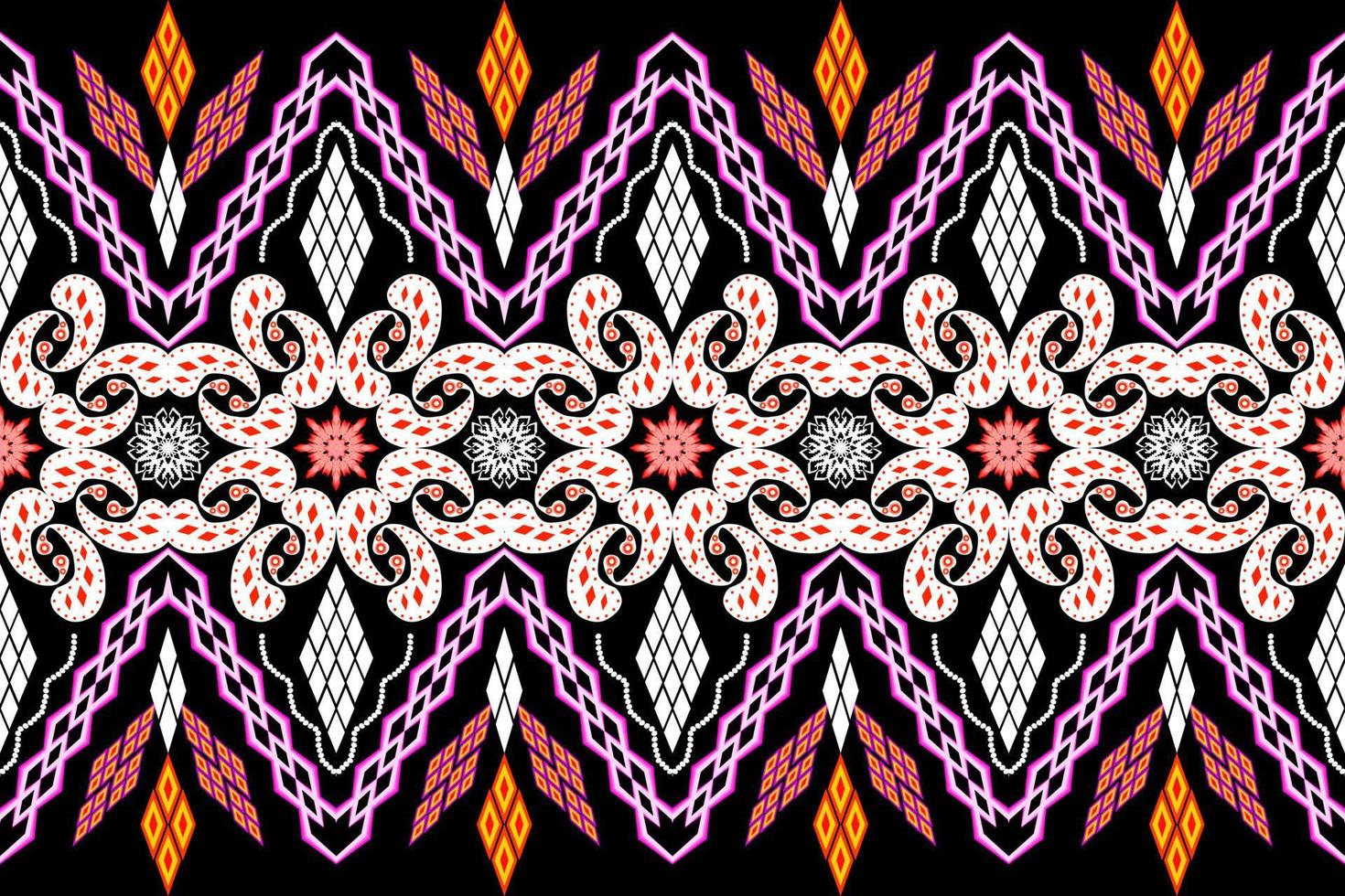 patrón de arte tradicional oriental étnico geométrico. estilo de bordado tribal de figura. diseño para antecedentes étnicos, papel tapiz, ropa, envoltura, tela, elemento, sarong, ilustración vectorial vector