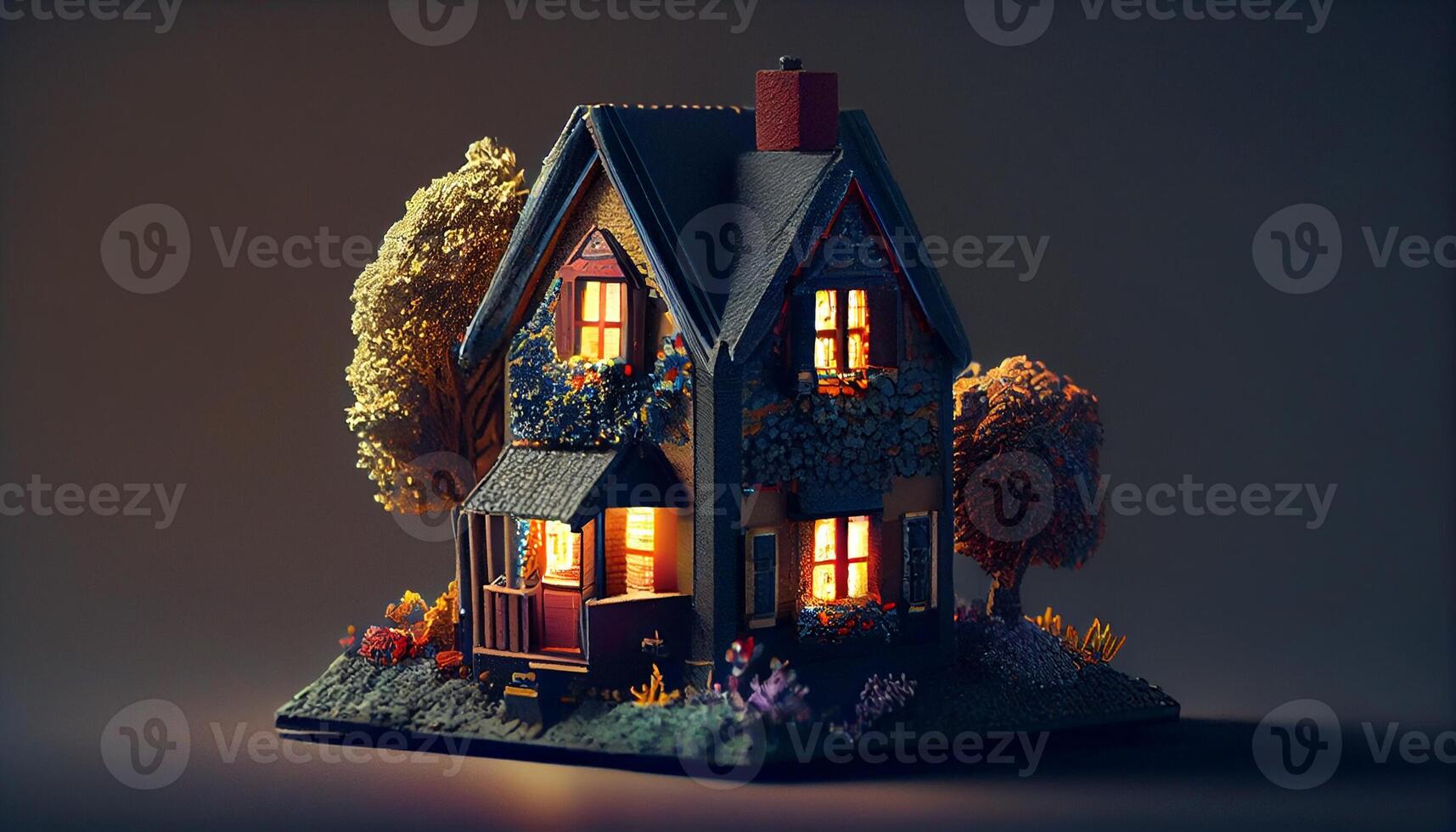 Miniature house model, small toy home. Property sale, real estate, investment, mortgage concept. photo