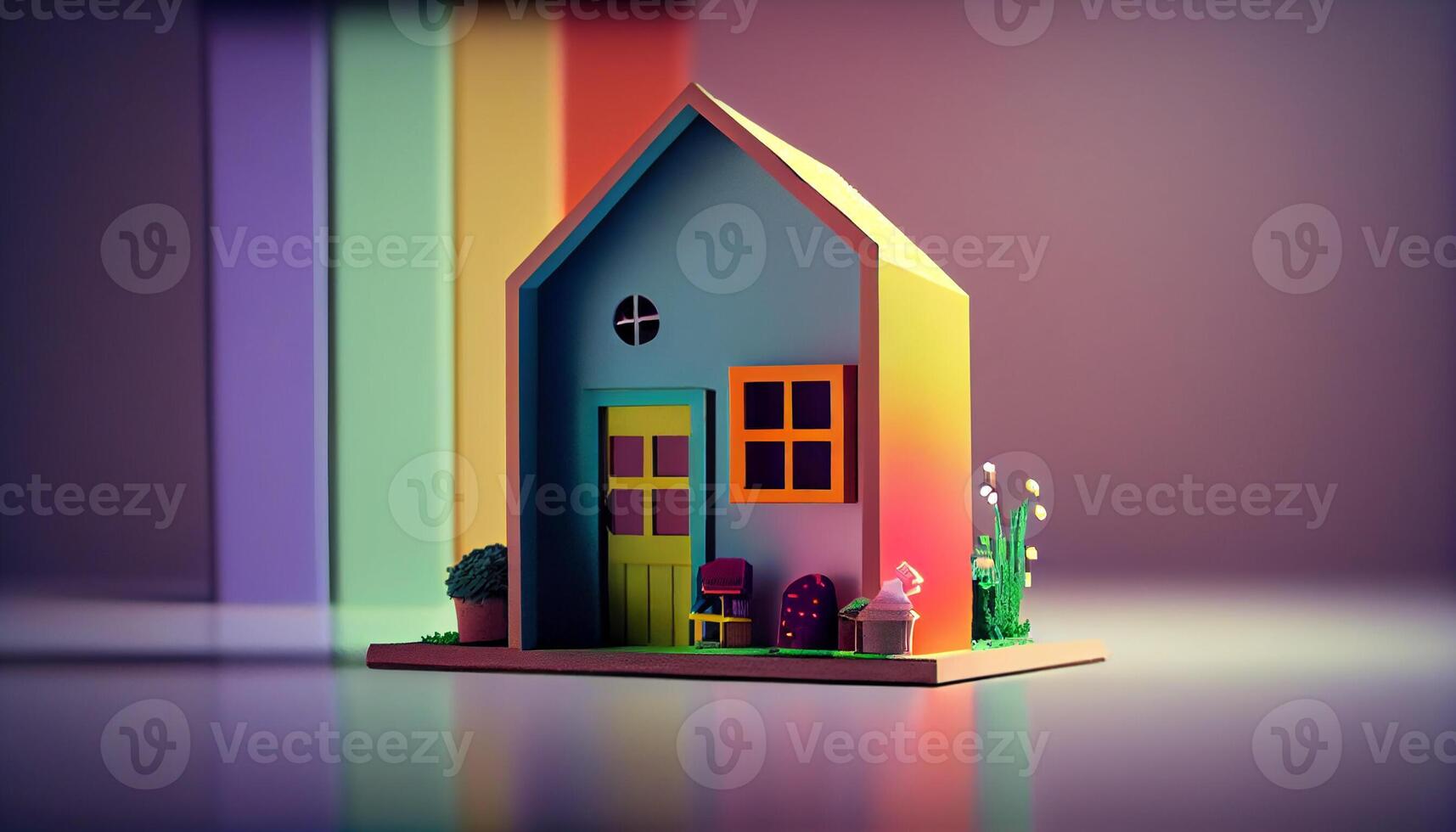 Miniature house model, small toy home. Property sale, real estate, investment, mortgage concept. photo