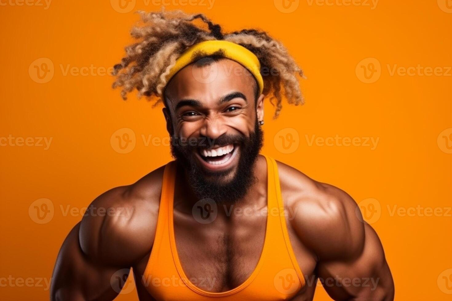 ai generativo retrato de un hermoso muscular hombre foto