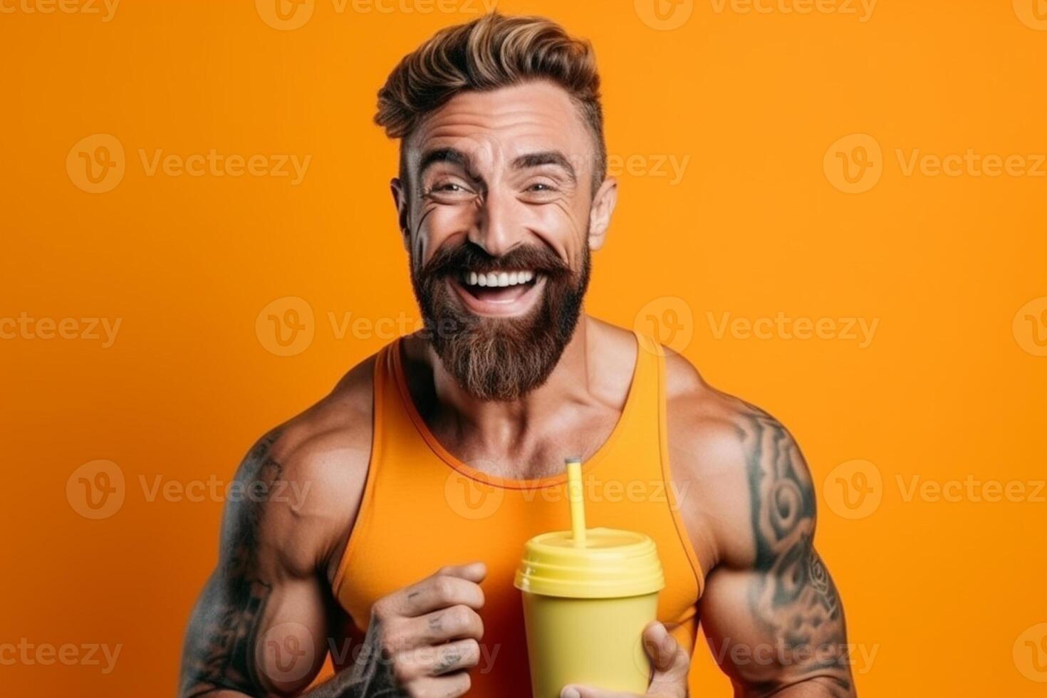 ai generativo retrato de un hermoso muscular hombre foto