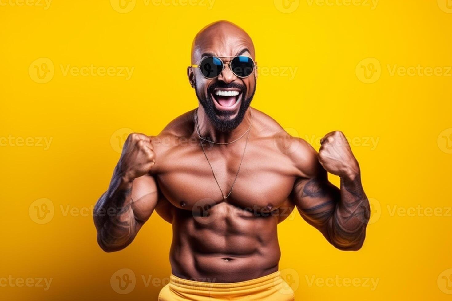 Portrait of a handsome muscular man photo
