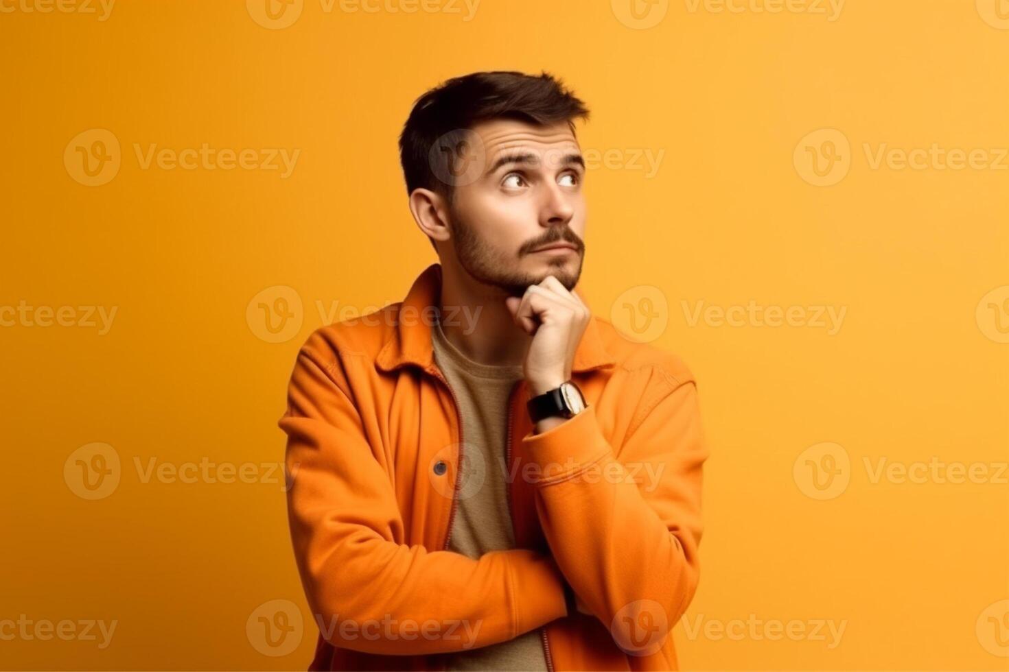 ai generativo foto de un confuso joven hombre posando