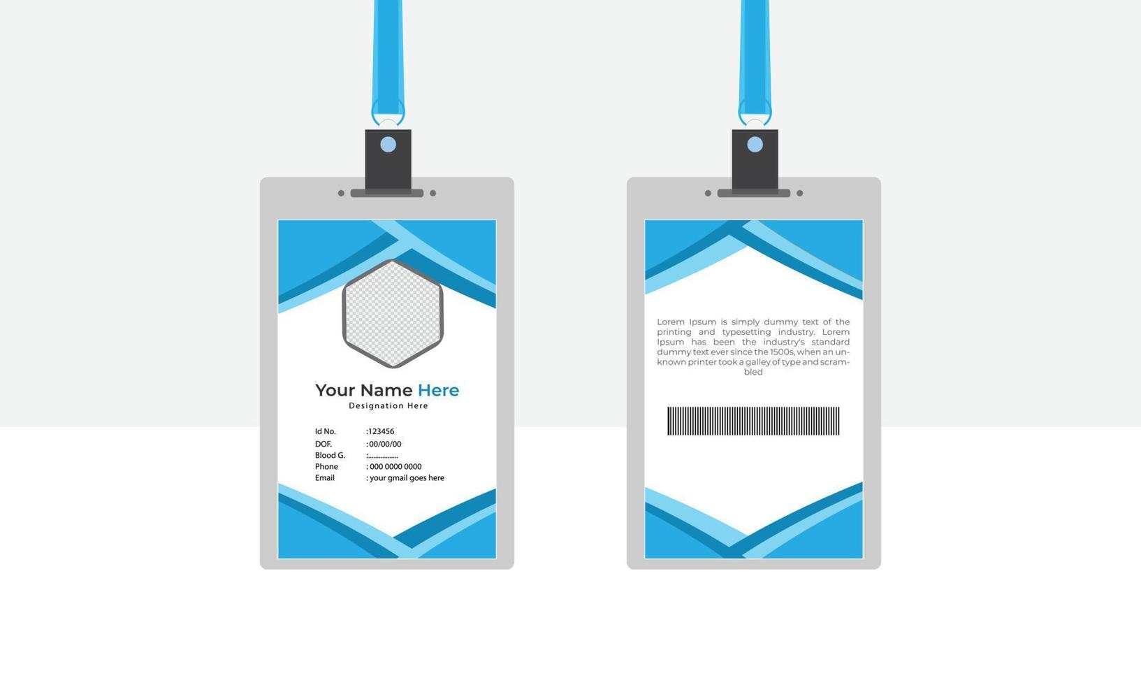 Official and personal clean simple id card vector design template