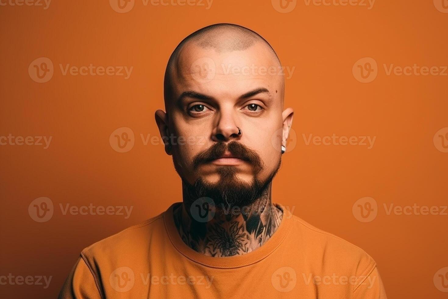 a man on solid color background with Pout face expression photo