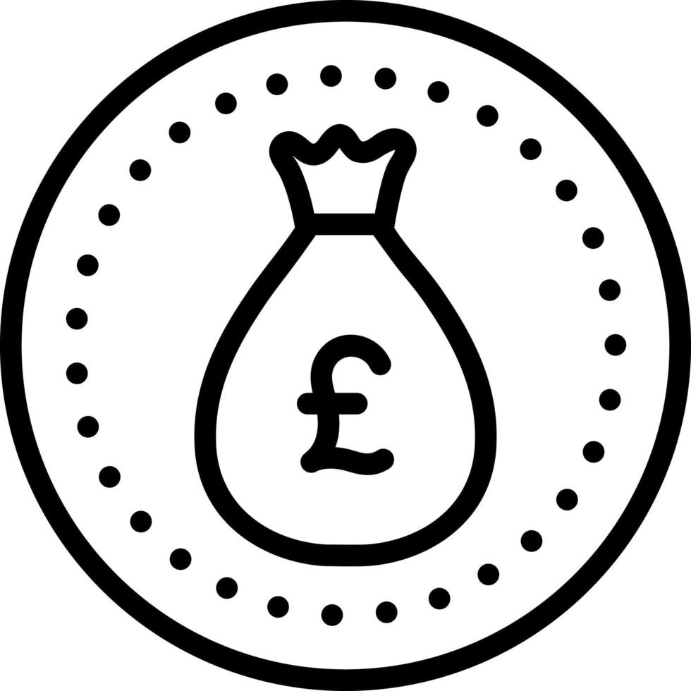 line icon for gbp vector
