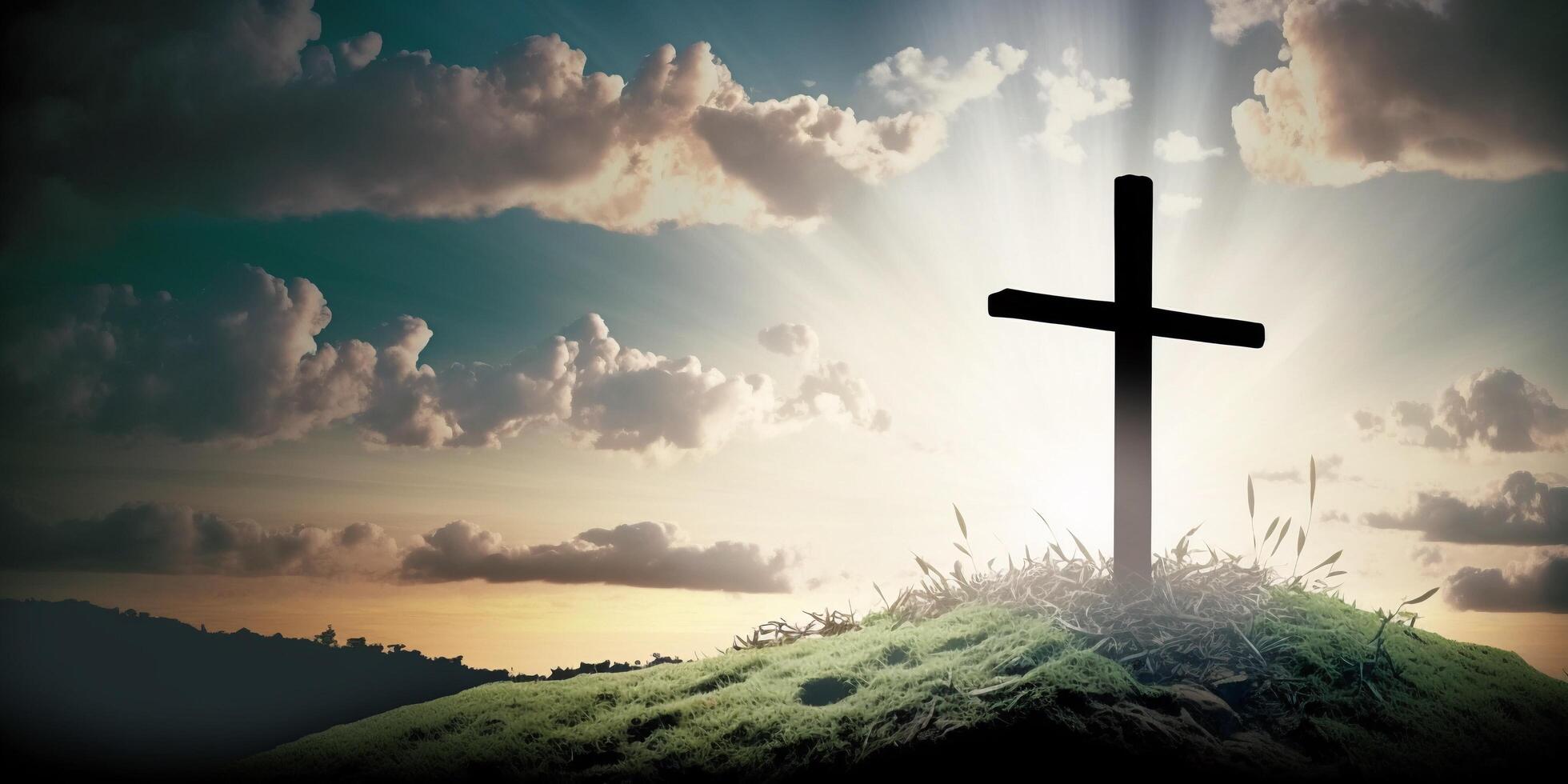 The faith cross on the hill with . 23120573 Stock Photo at Vecteezy