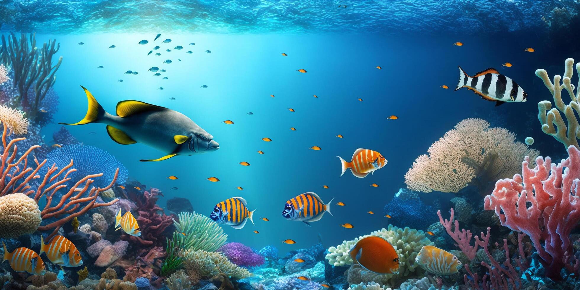 The beautiful underwater sea life with . photo