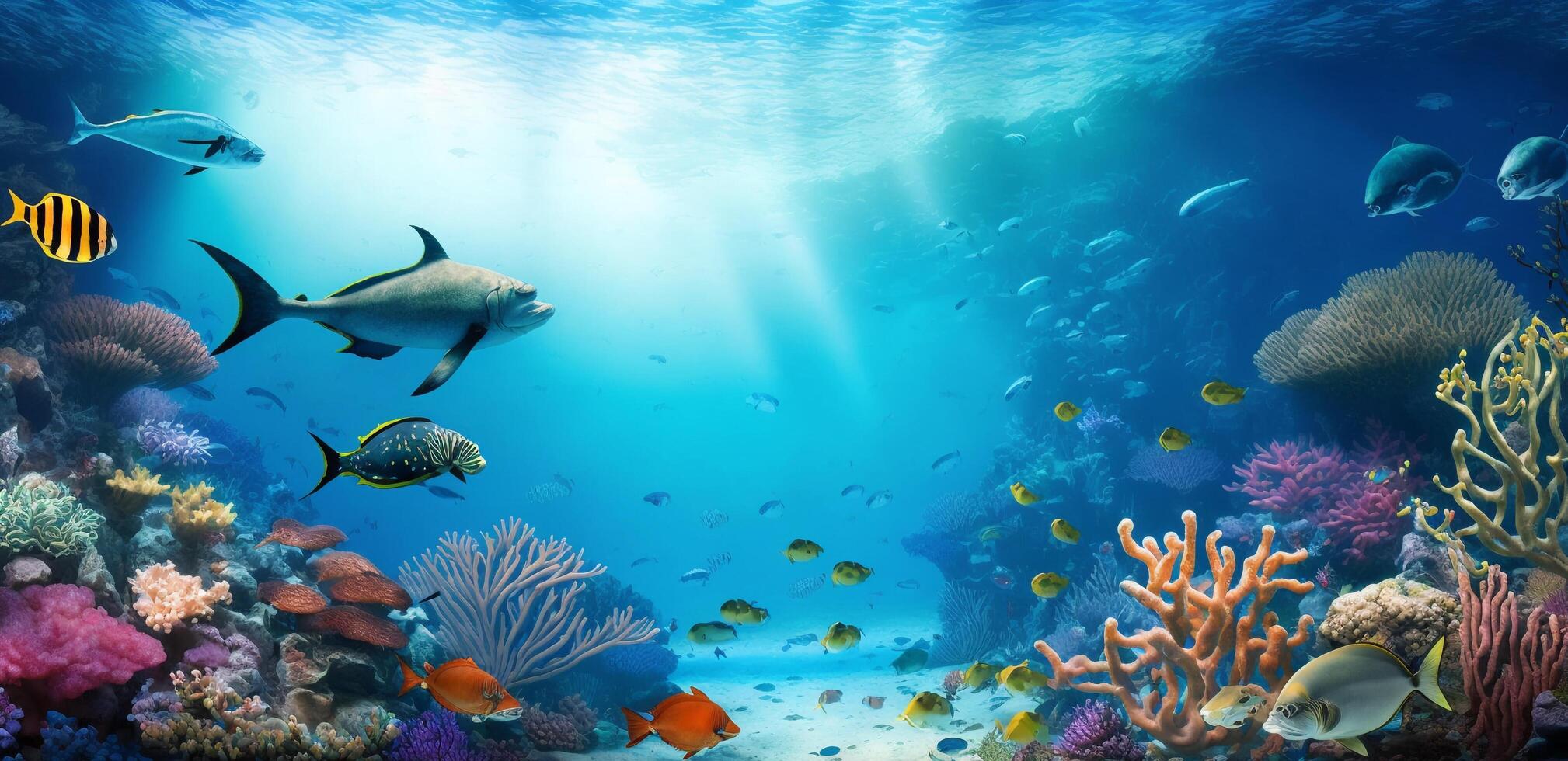 The beautiful underwater sea life with . photo