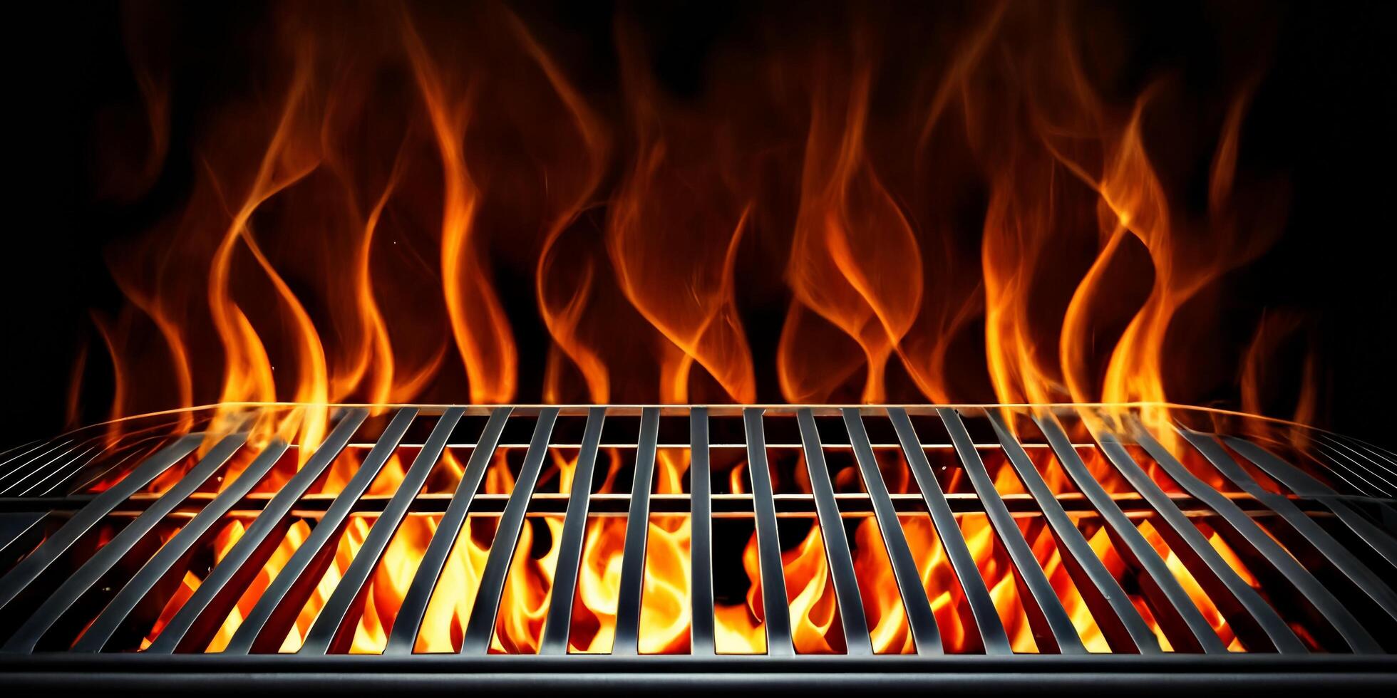 The hot grill and flame with photo