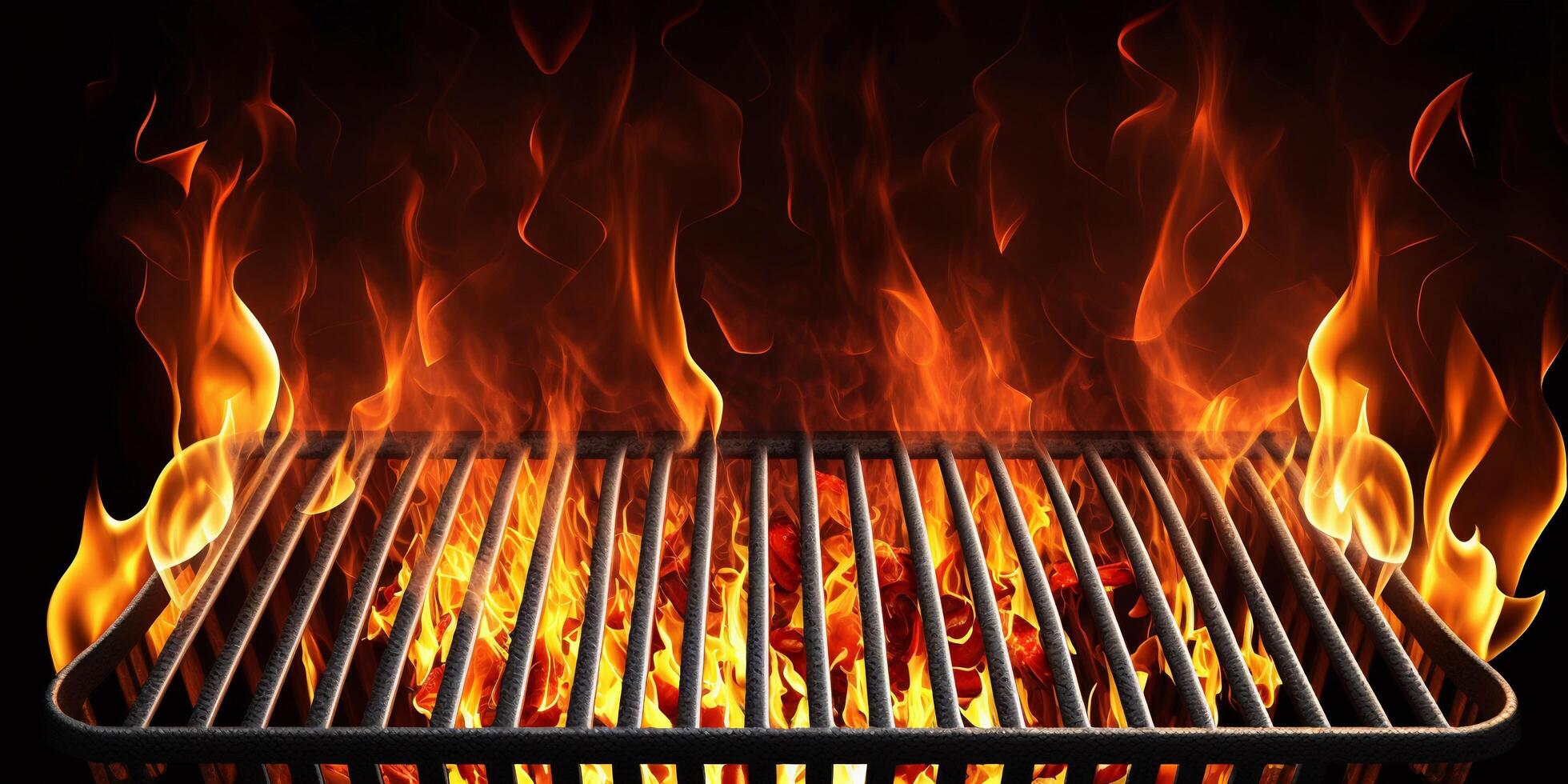 The hot grill and flame with photo