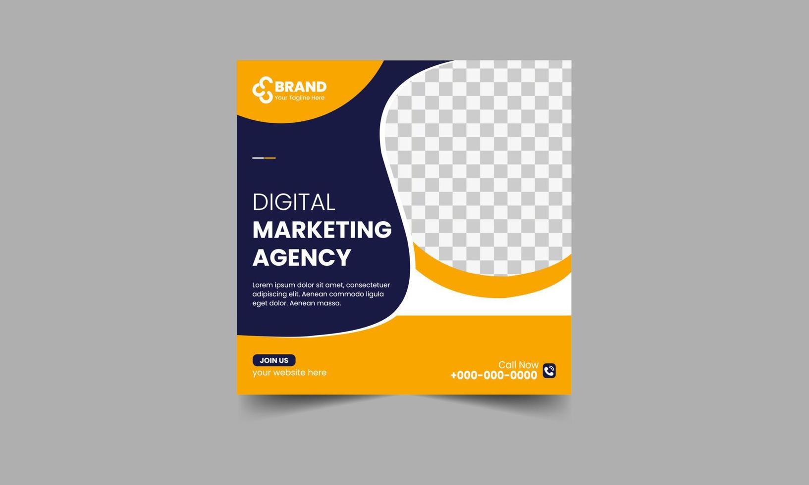 Digital marketing agency social media and post template vector