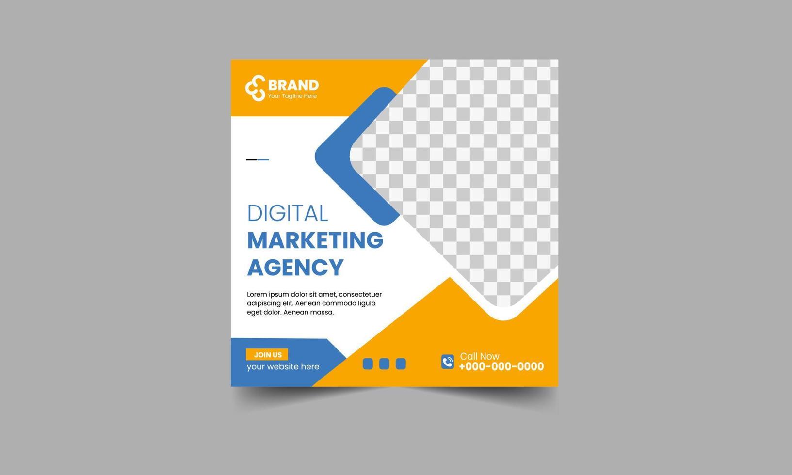 Digital marketing agency social media and post template vector