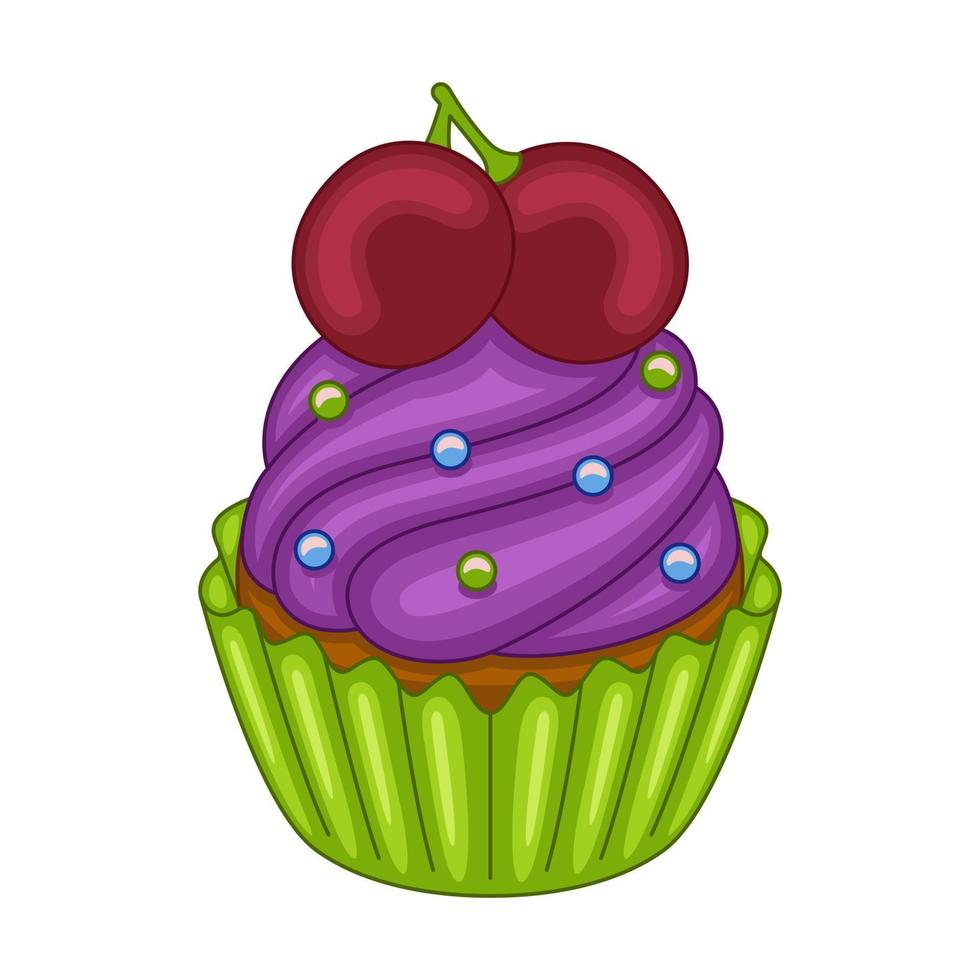 Grape Cupcake in vector illustration