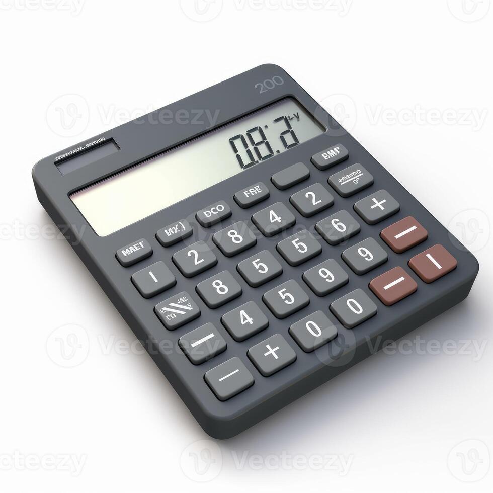 Calculator image on white background photo