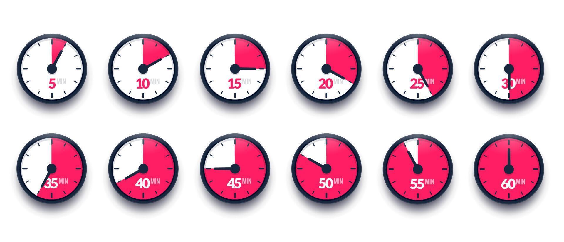 Time counter conzept set of clocks or stopwatches vector 23120939