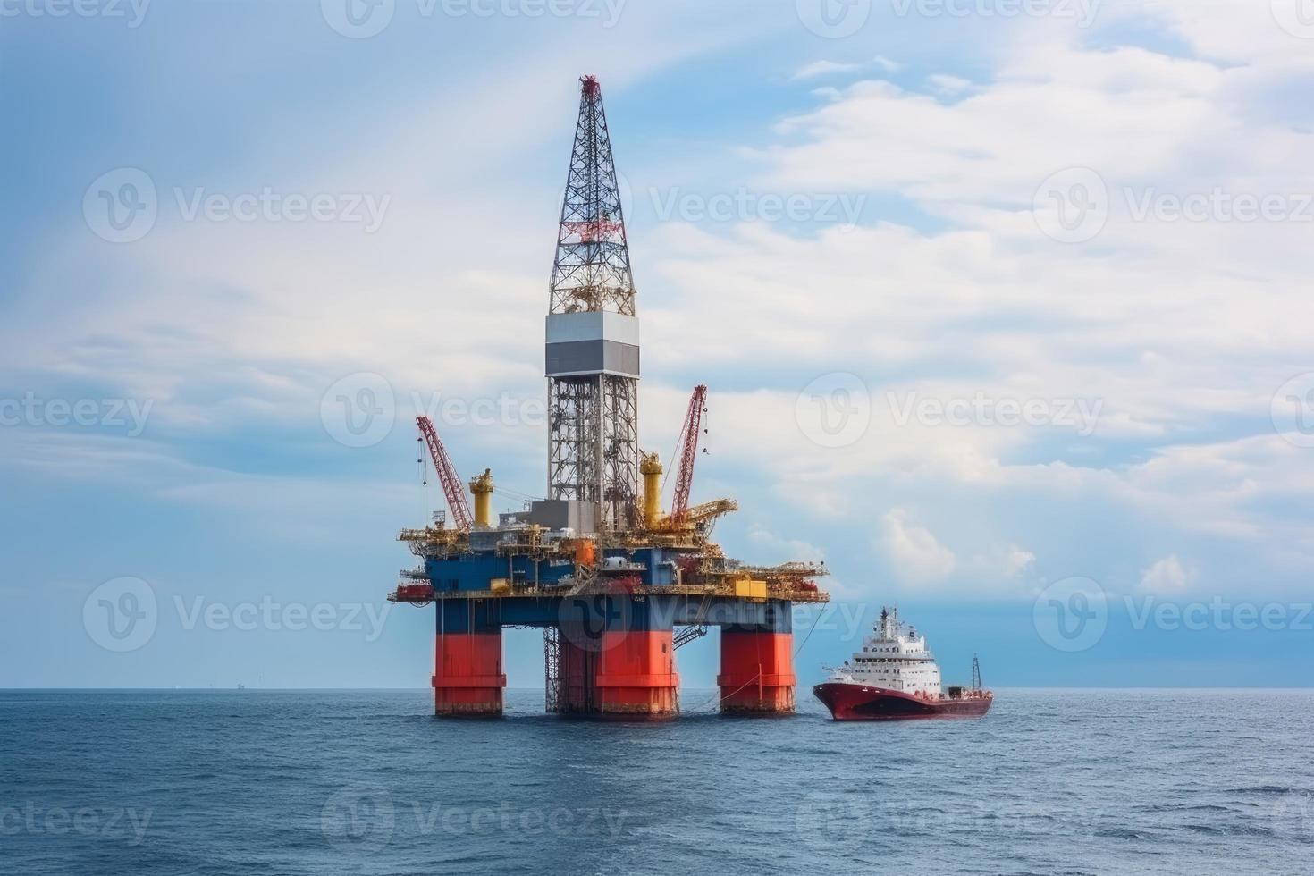 Construction of sea petroleum. Generate Ai photo