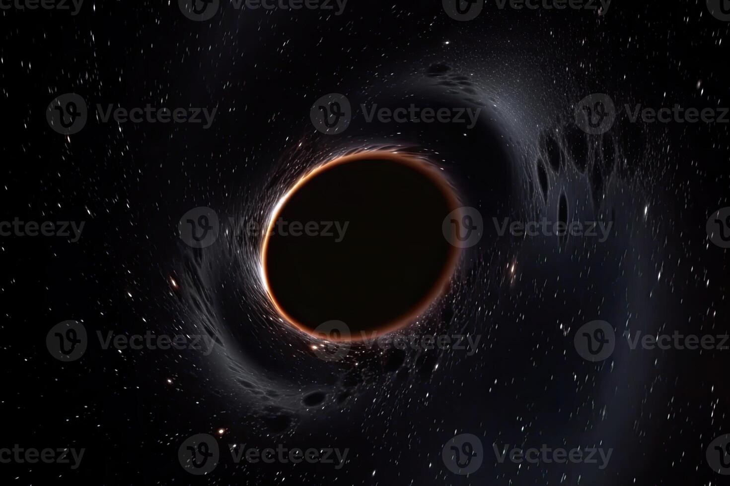 Black hole illustration in outer space. Supermassive singularity. photo