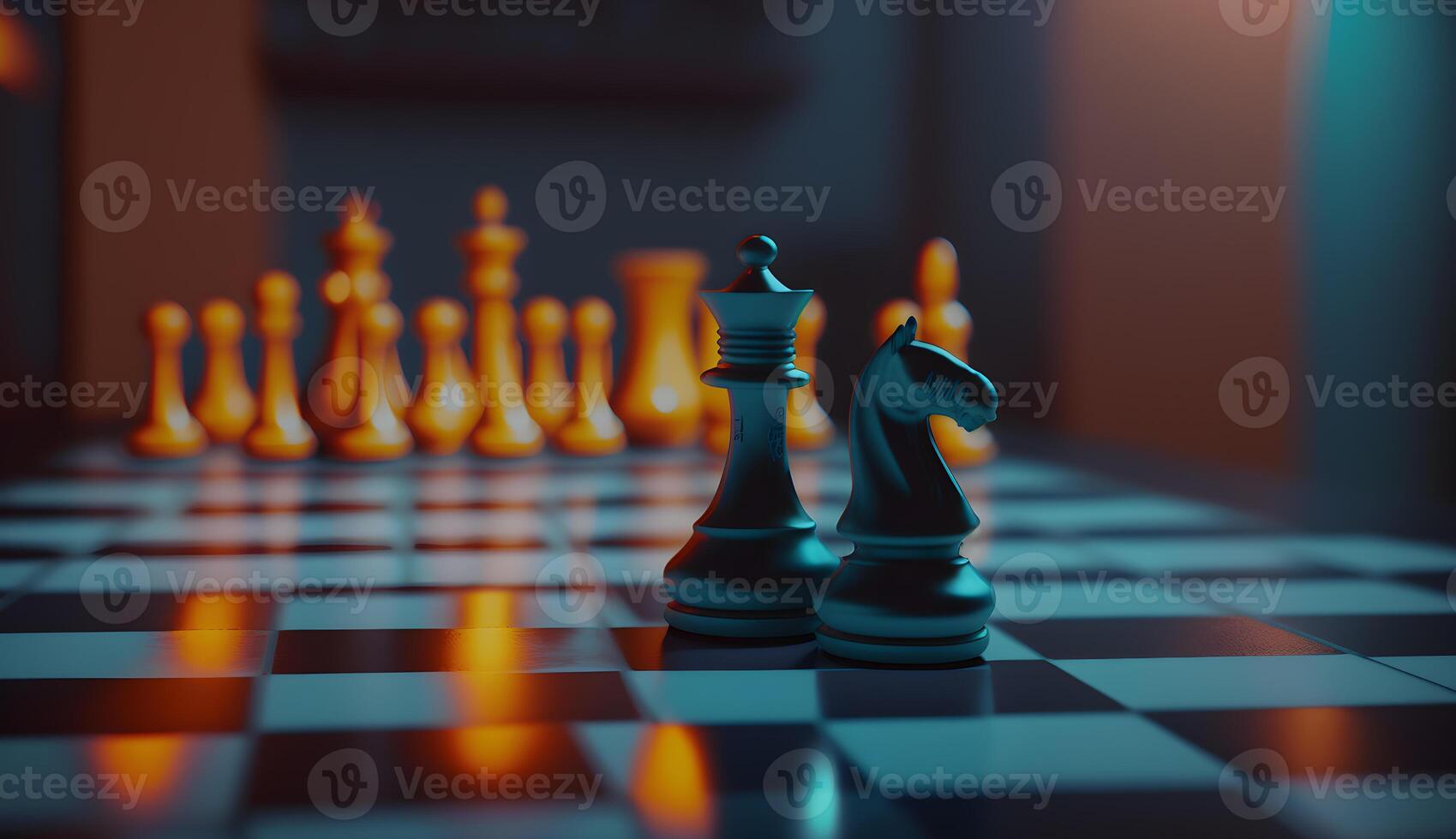 ajedrez conjunto en ajedrez tablero de lujo ajedrez juego foto ,generativo ai