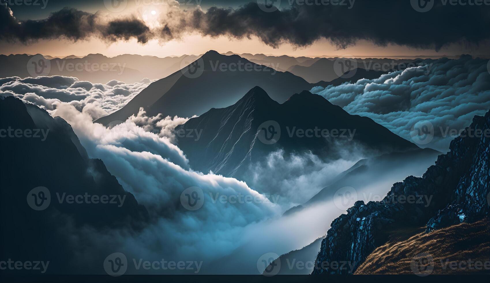 view from the top of the mountain photo