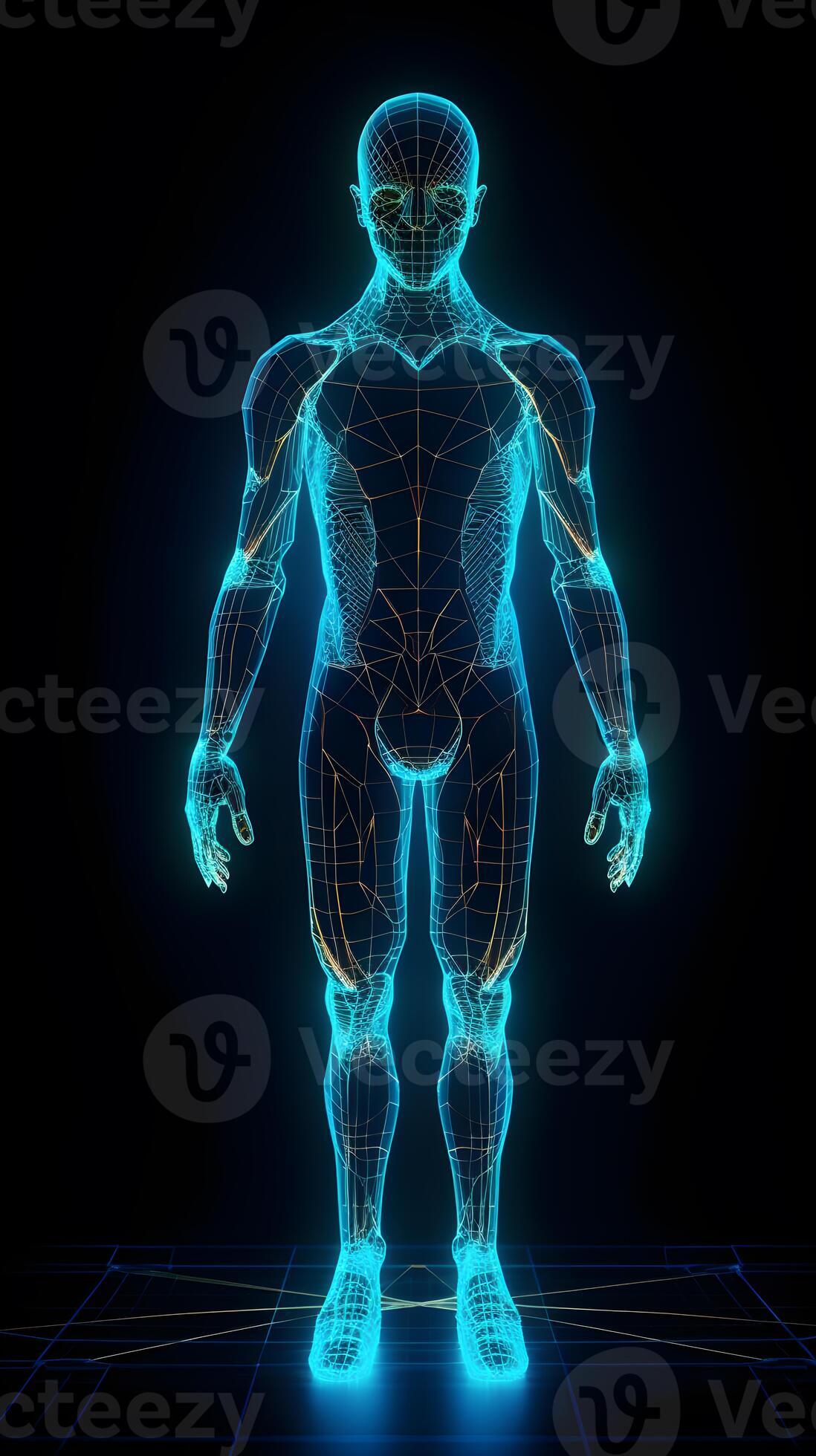 human hologram 3d geometric ,generative ai 23121466 Stock Photo at Vecteezy