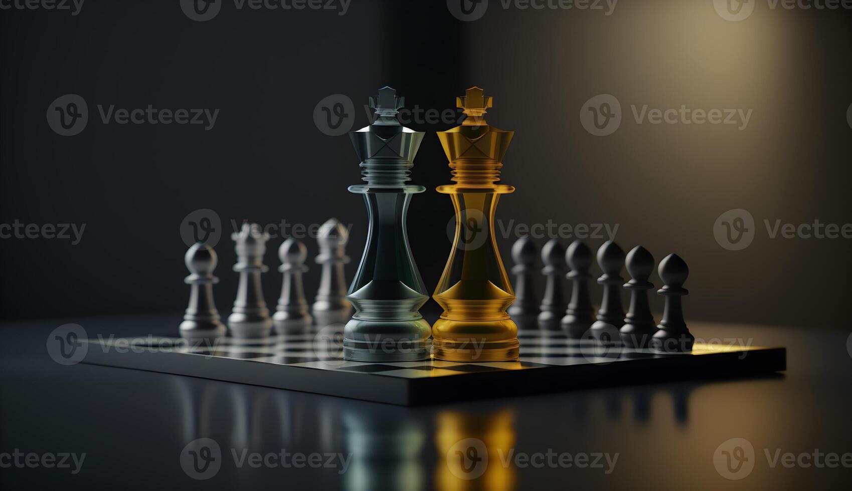 chess set on chess board,luxury chess game photo ,