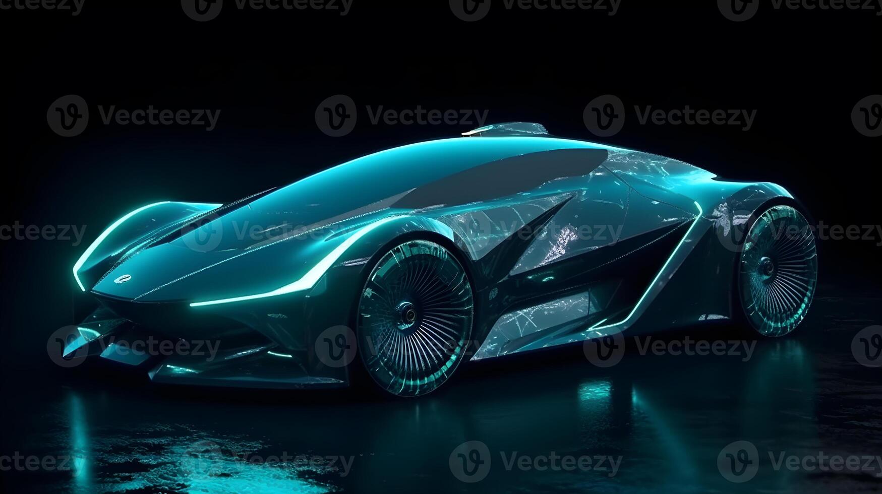 futuristic hologram super car , photo