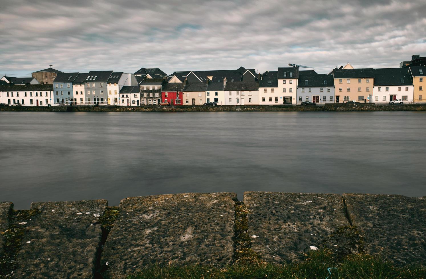 Beautiful cityscape of long walk at Claddagh, Galway City, Ireland photo