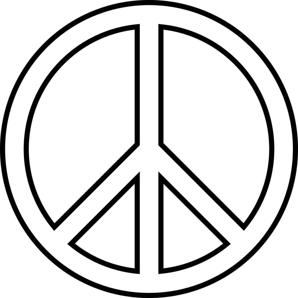 Peace sign icon vector in line style for applications and websites