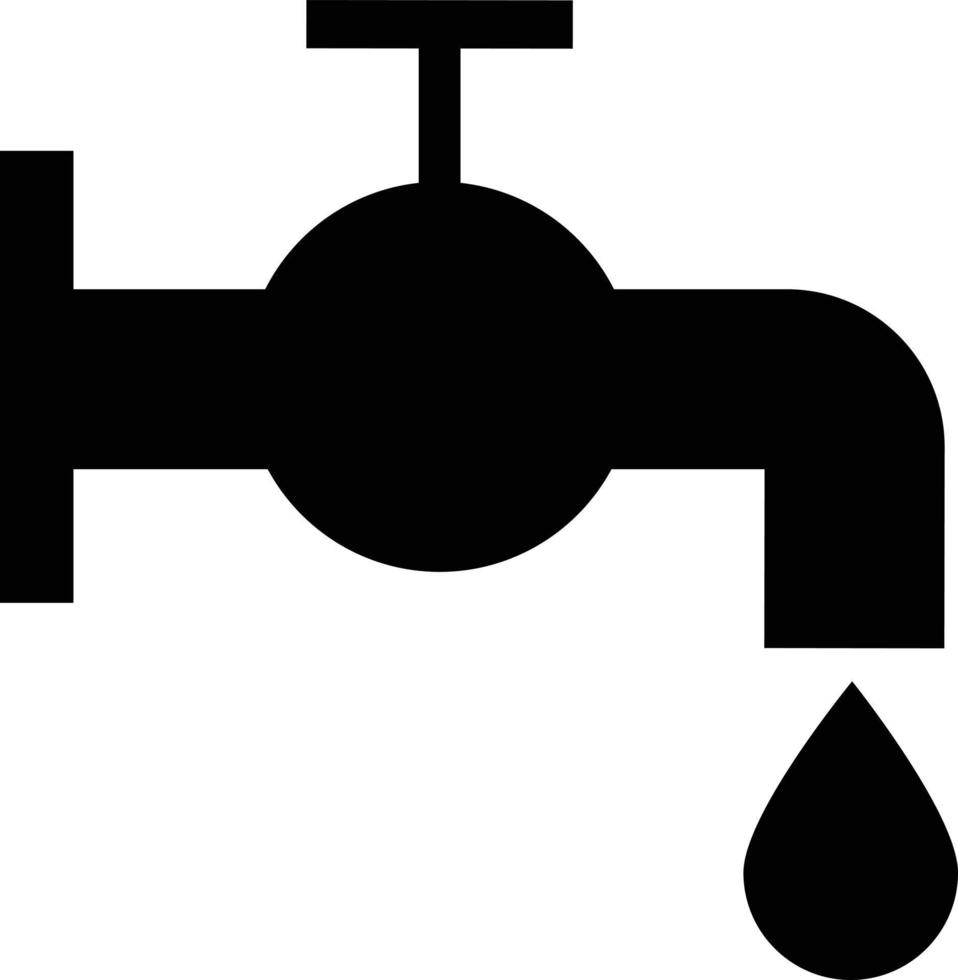 Water tap icon vector . Dripping tap with drop icon . Faucet icon