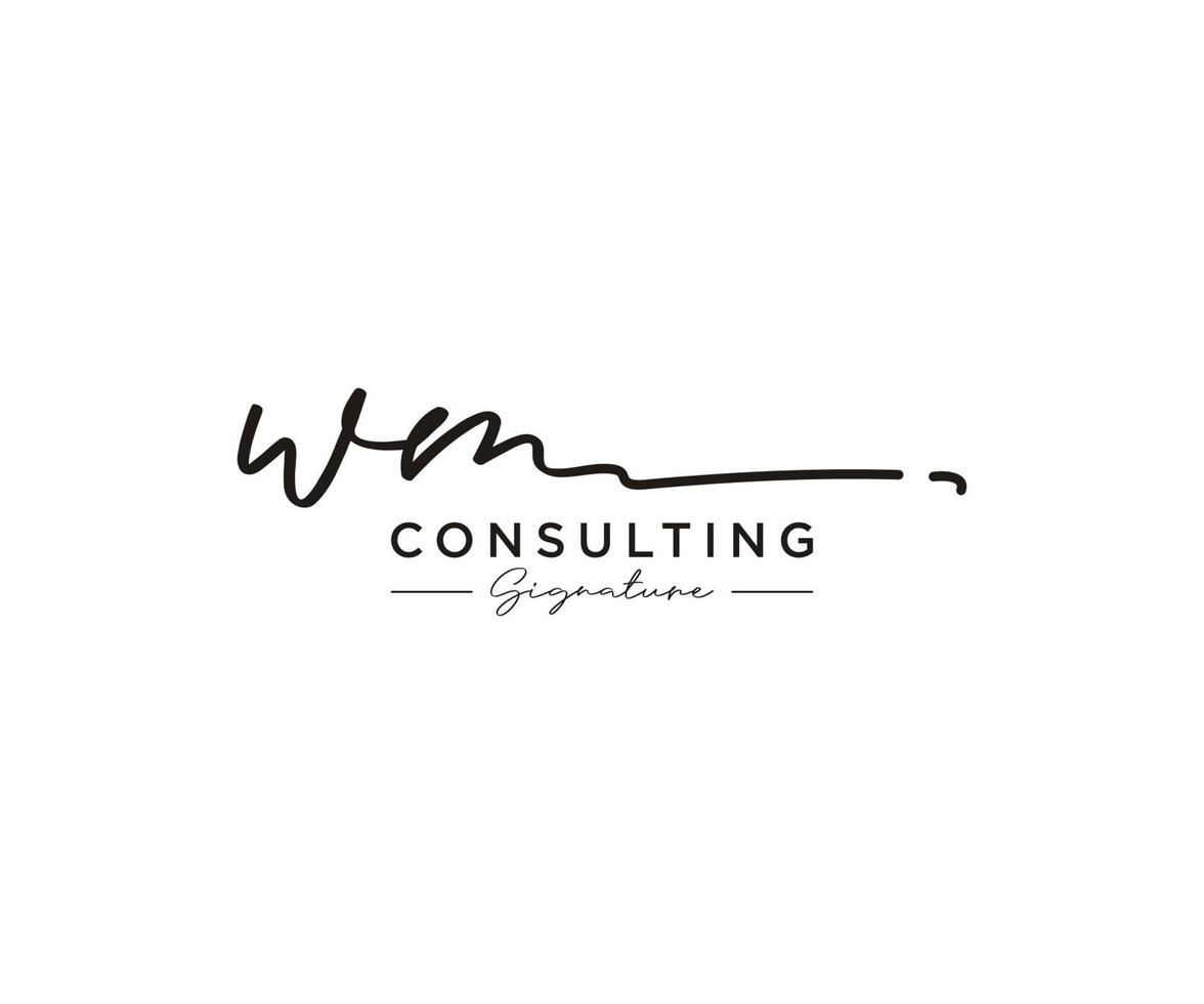 Initial WM signature logo collection template vector. Hand drawn Calligraphy lettering Vector illustration.