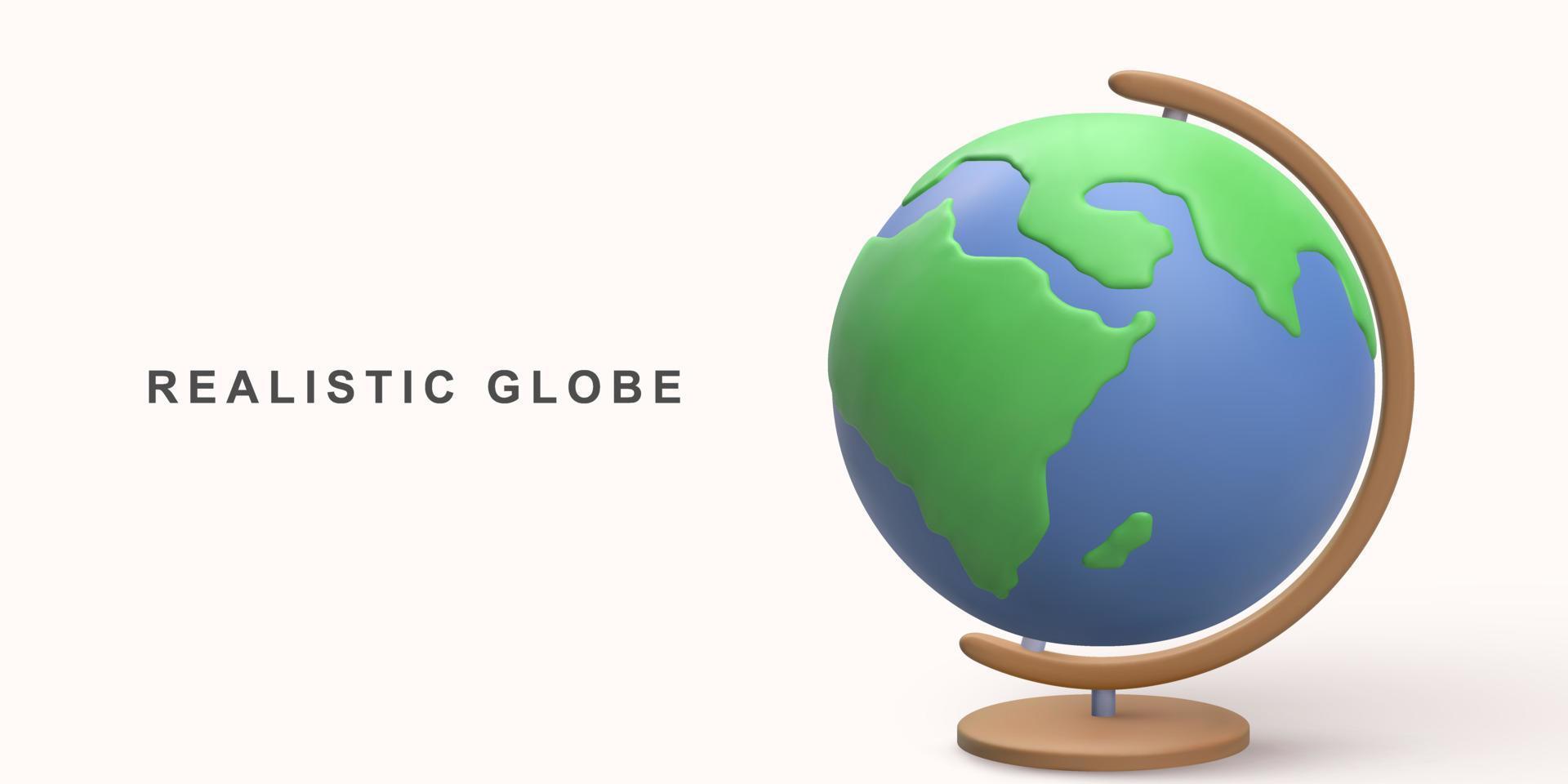 3D realistic globe. Vector illustration.