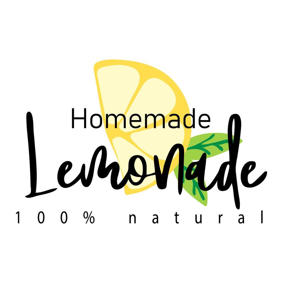 Homemade lemonade, doodle logo, label, emblem for your summer drink menu vector