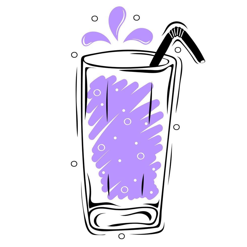 Glass with fresh juice. Summer drink vector