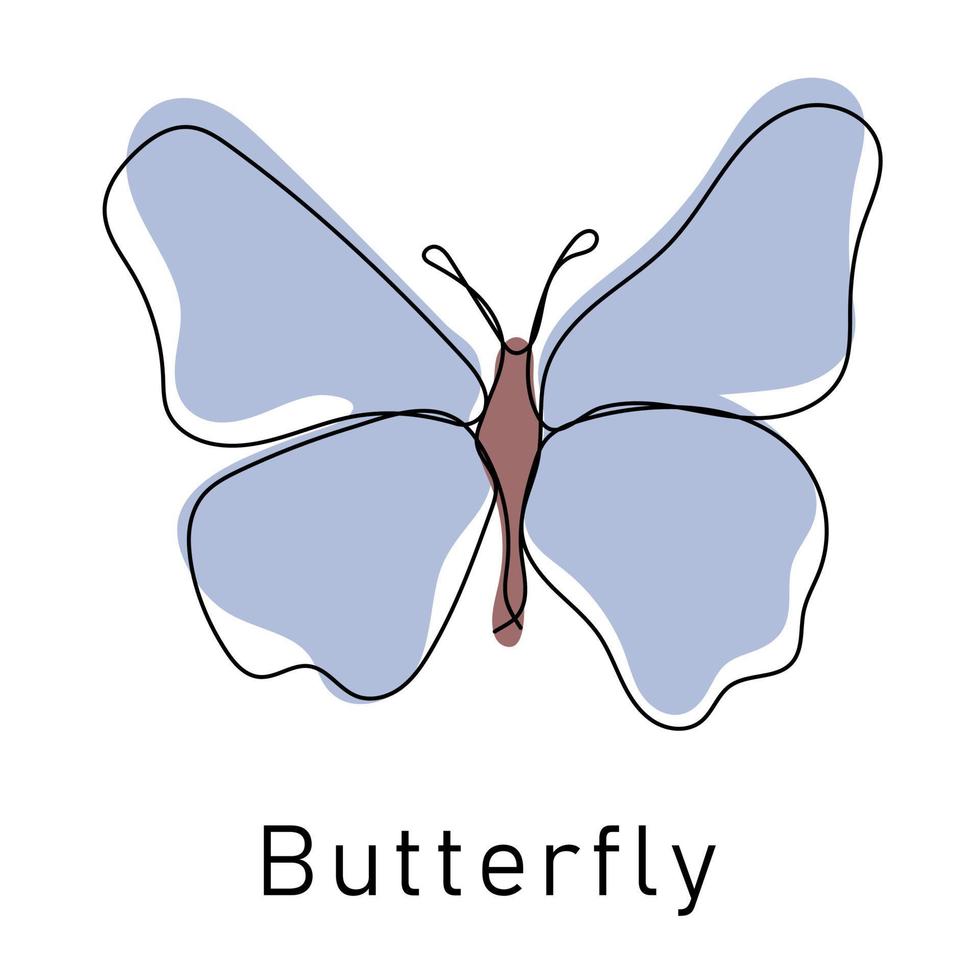 mariposa continuo línea dibujo elemento aislado en blanco antecedentes para logo o decorativo elemento vector