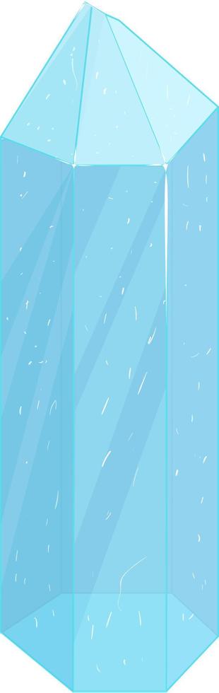 Crystal. Curative Transparent Healing Quartz. Blue Gradient Clear Bright Gem. Magic Stone vector