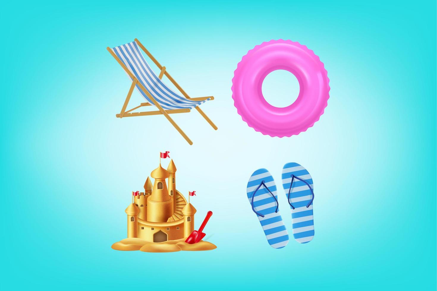 Summer Travel Concept Element Set. Vector