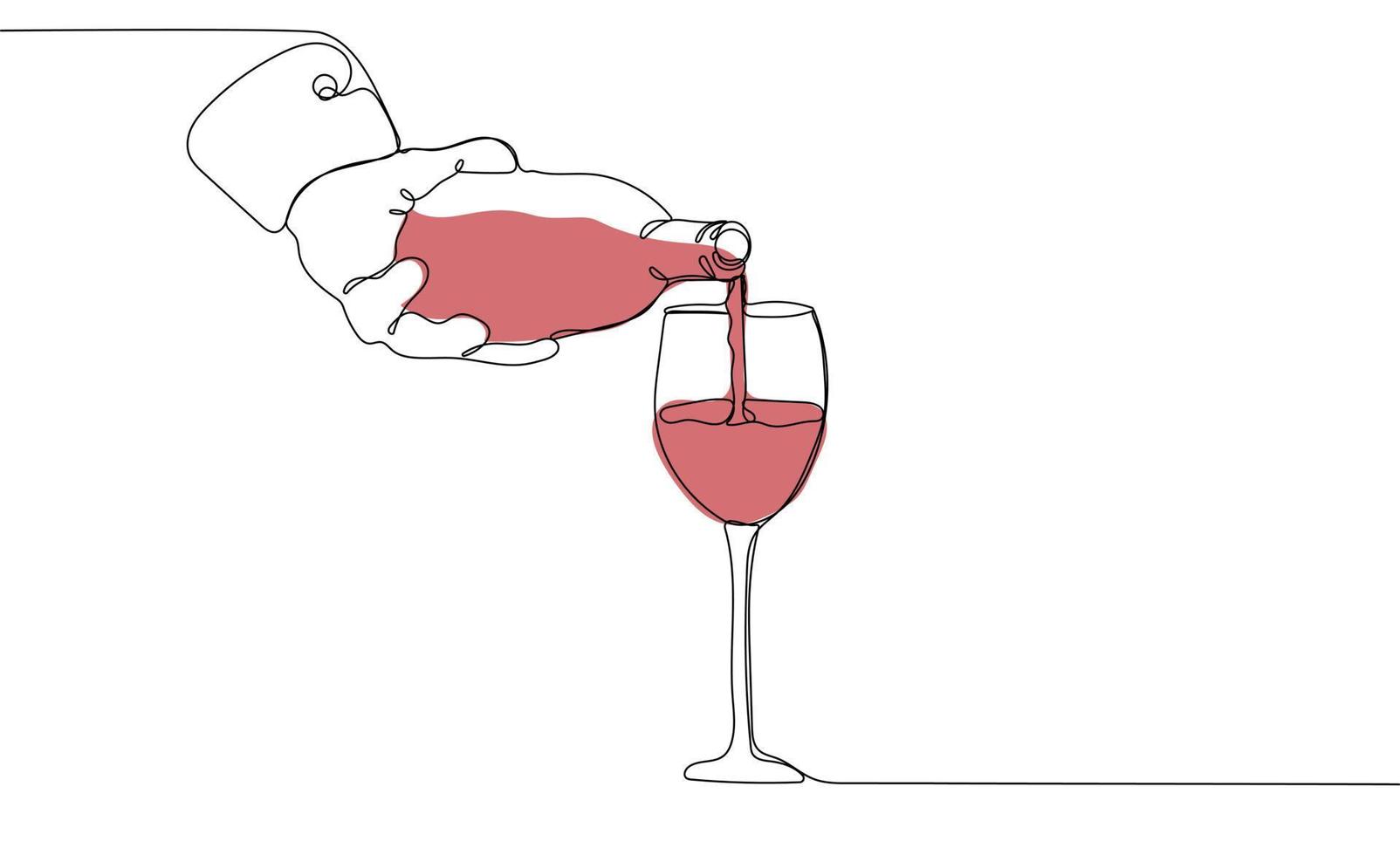 Wine pouring from bottle into glass vector