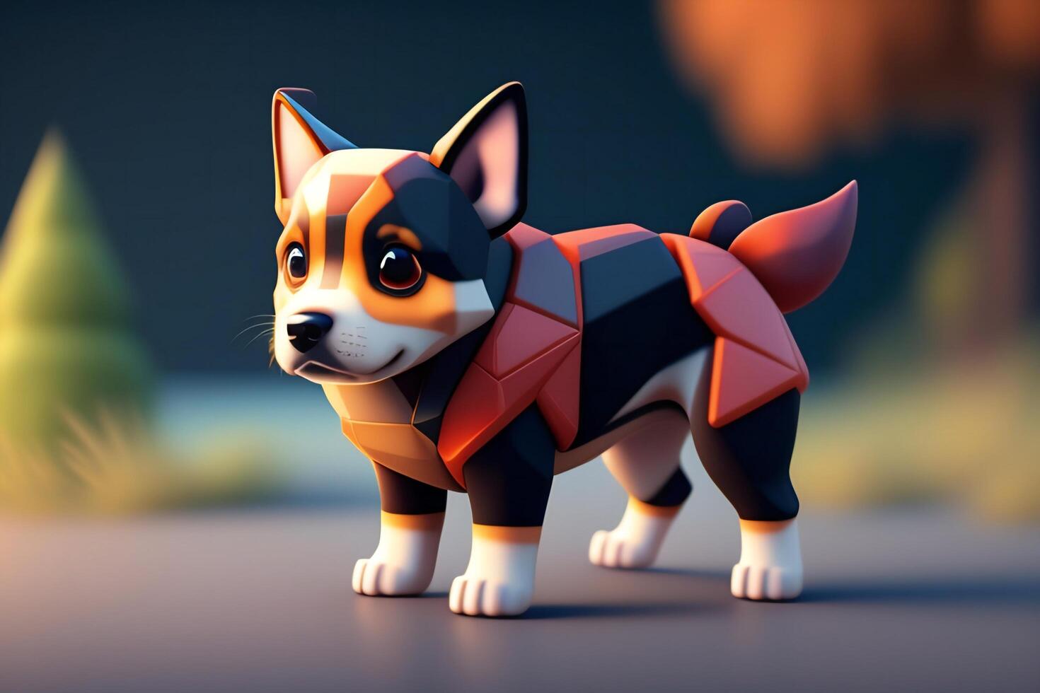 Cute cartoon dog. 3d illustration. Conceptual image. photo