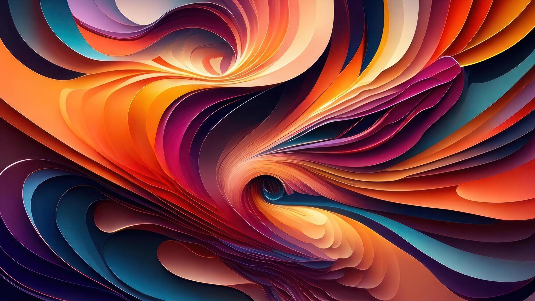 abstract colorful background with curved lines in the form of a wave. photo