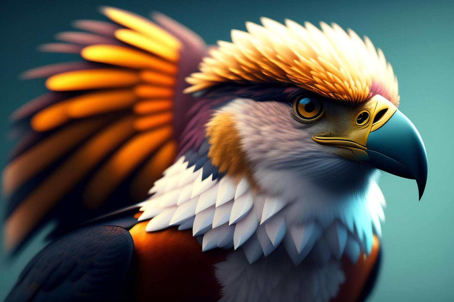 Bald Eagle Bird - 3D Rendered Illustration. photo