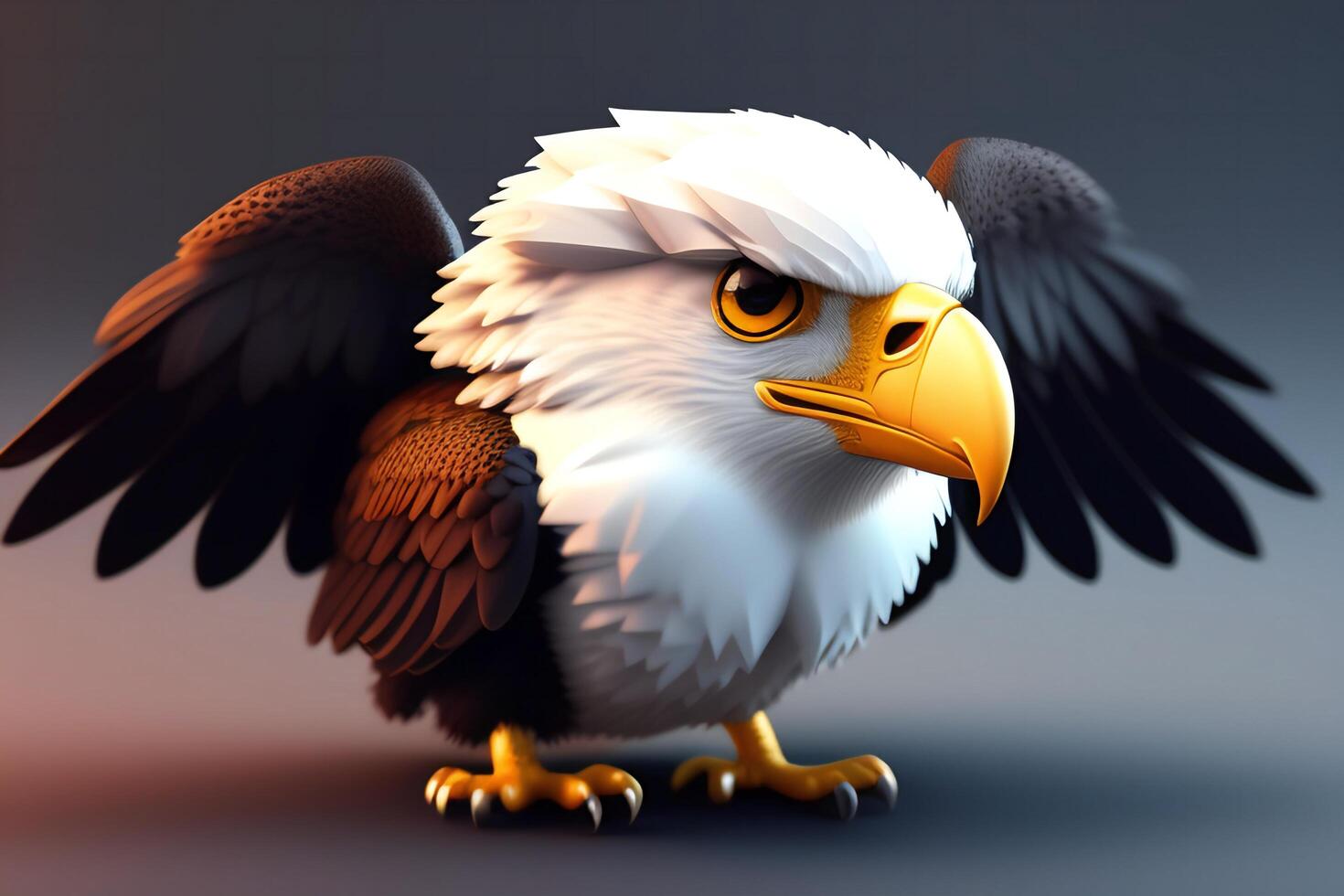 Bald Eagle Bird - 3D Rendered Illustration. photo