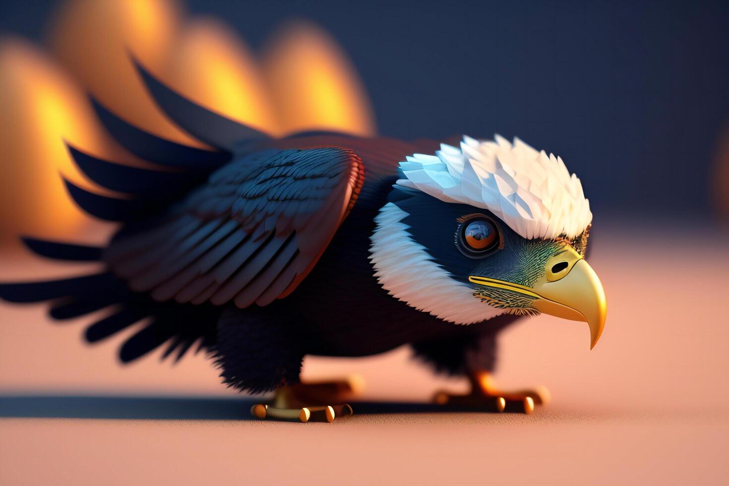 Bald Eagle Bird - 3D Rendered Illustration. photo