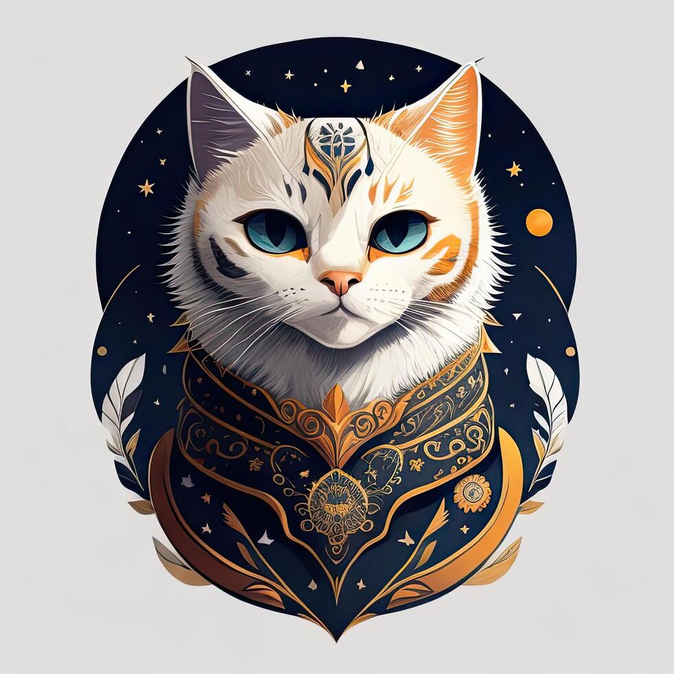 Beautiful cat in the moonlight. photo