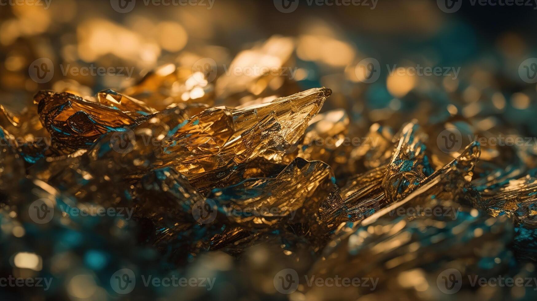 Close-up of Beautiful Crystals with Radiant Shine and Unique Formation. photo