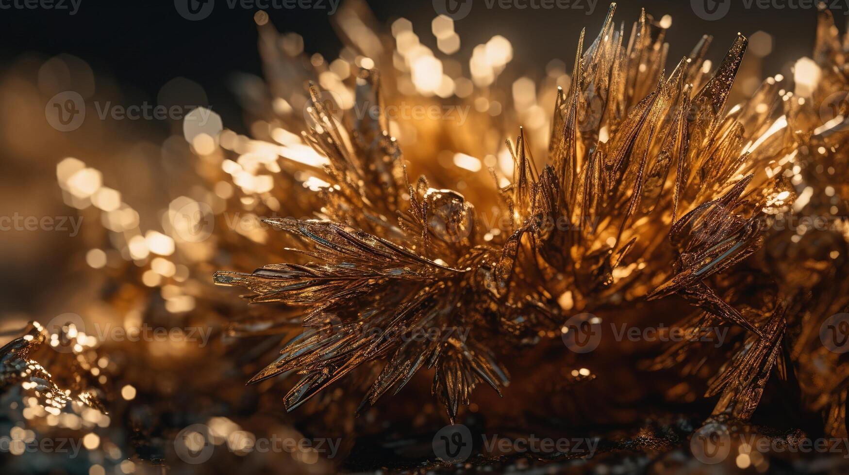 Close-up of Beautiful Crystals with Radiant Shine and Unique Formation. photo