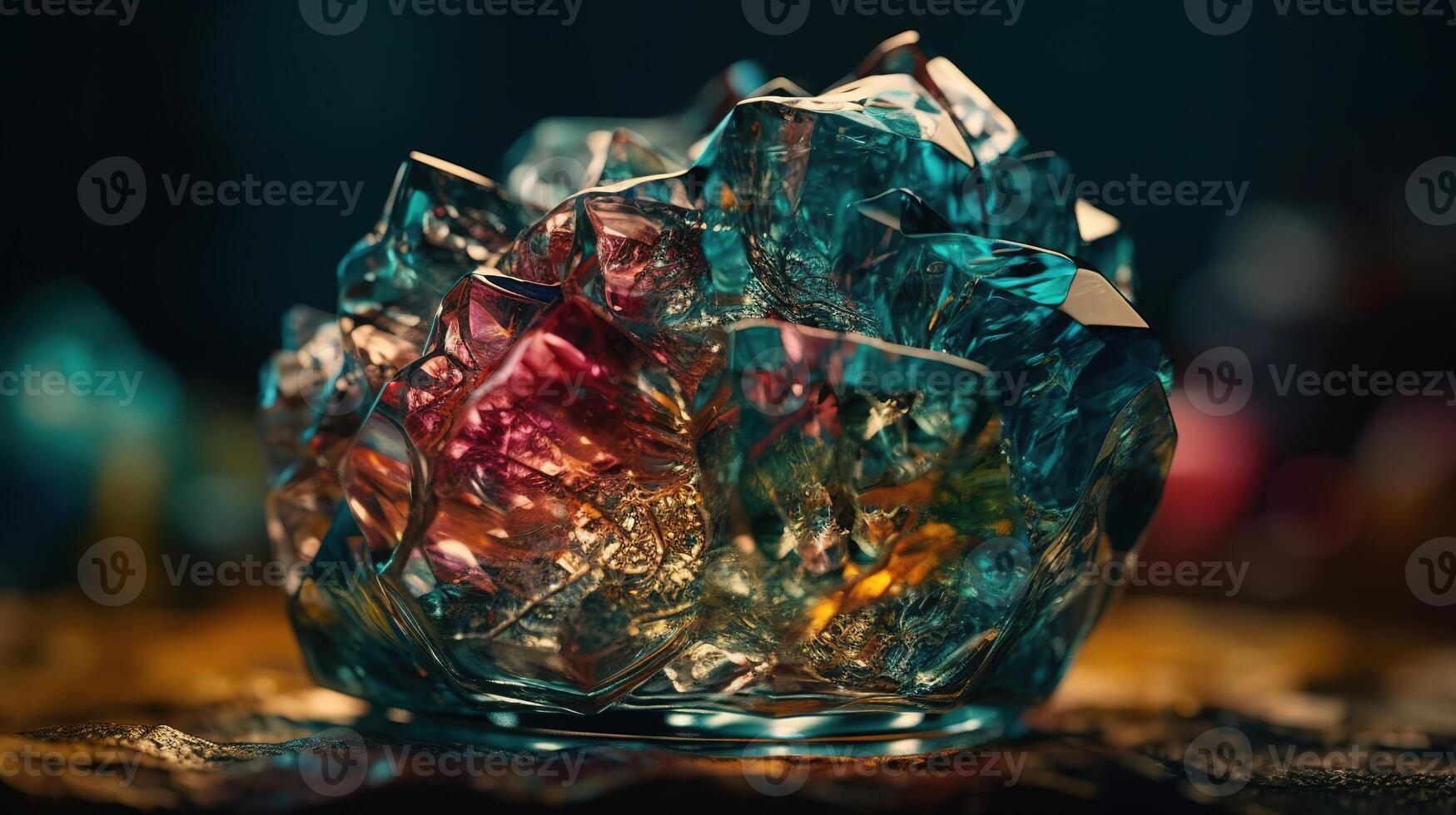 Close-up of Beautiful Crystals with Radiant Shine and Unique Formation. photo