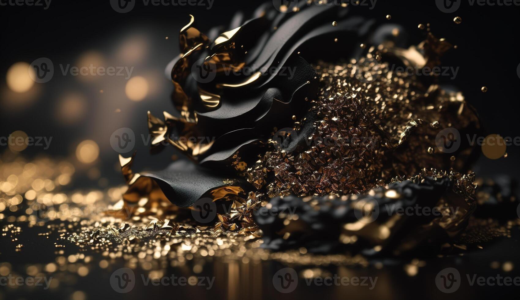 Sparkling Luxury. Glitter, Bokeh Sparkles, and Particles. photo