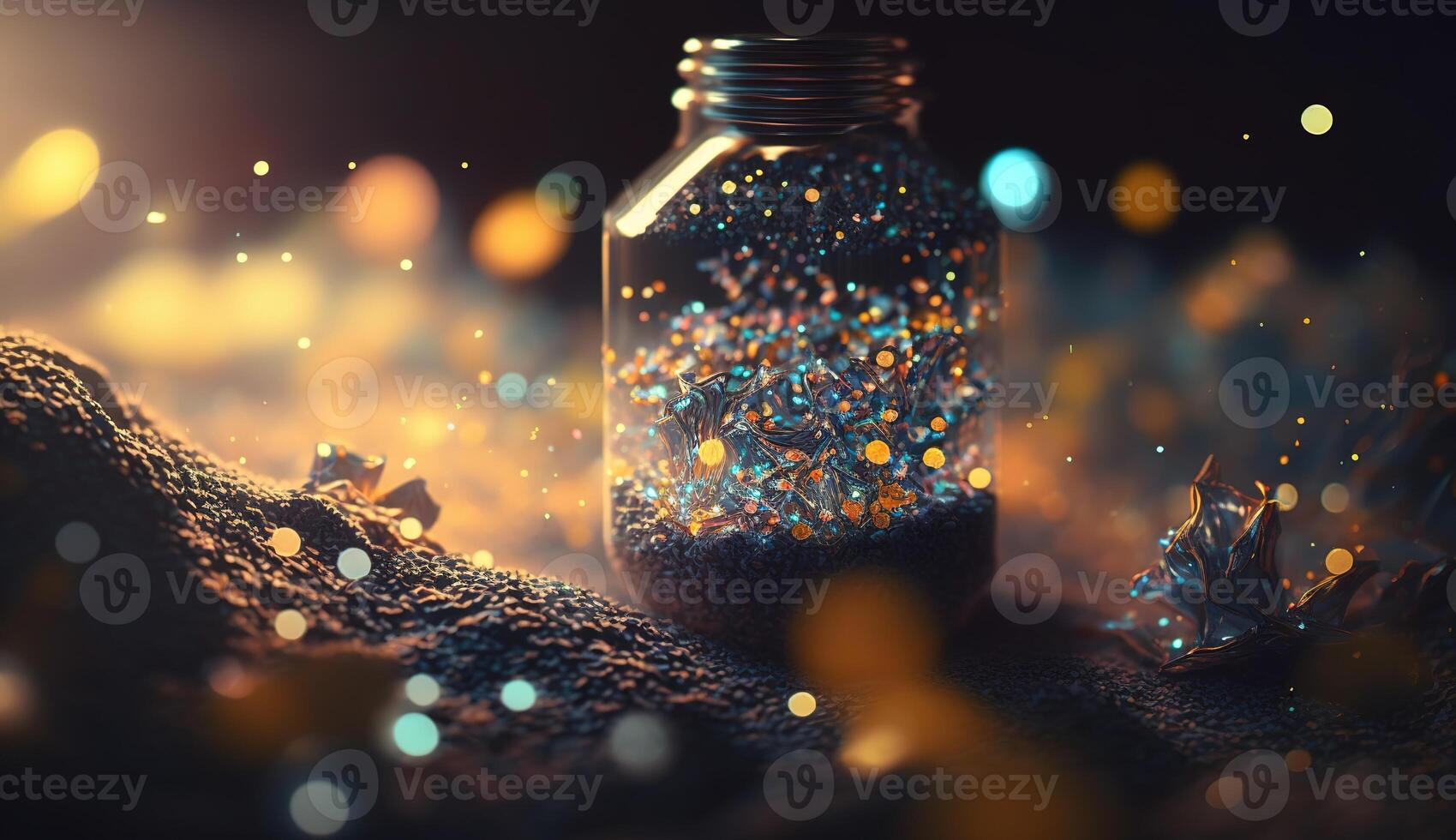 Sparkling Luxury, Glitter, Bokeh Sparkles, and Particles. photo